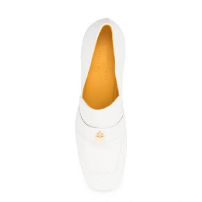 Madison Maison Leather Lock Heel Loafer In White