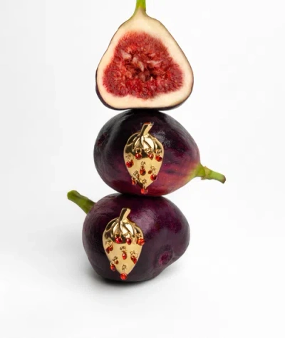 Hey Harper Strawberry Stud Earrings In Gold