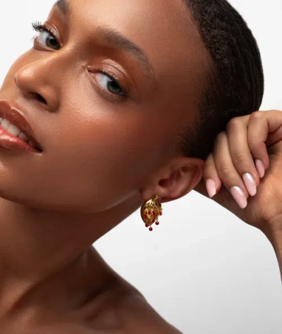 Hey Harper Strawberry Stud Earrings In Gold