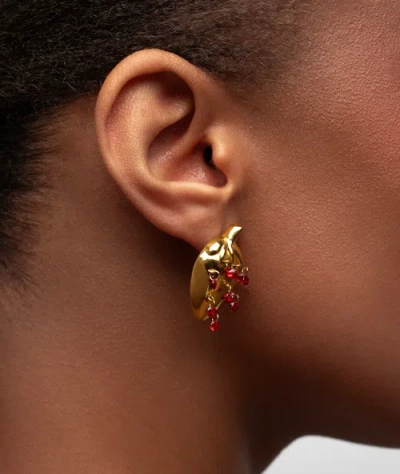 Hey Harper Strawberry Stud Earrings In Gold
