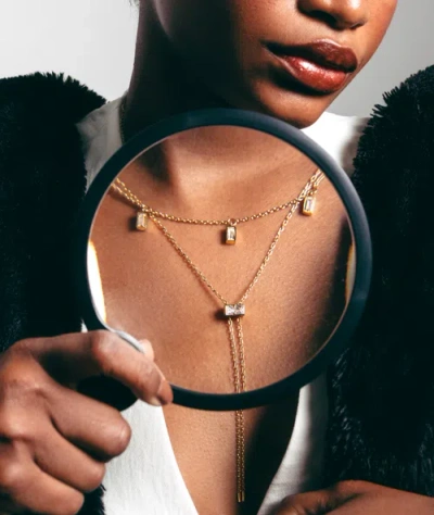 Hey Harper Crystal Gumdrop Necklace In Gold