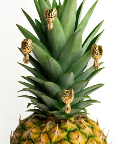 Hey Harper Pineapple Earrings In Gold