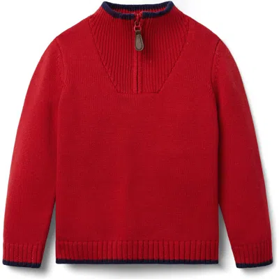 Janie And Jack The Half-zip Sweater In Red