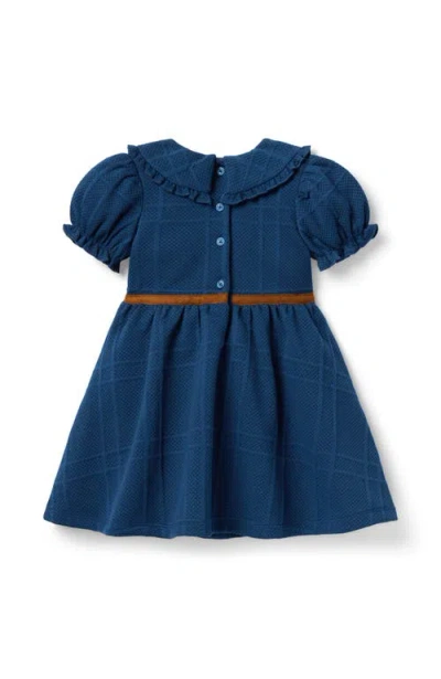 Janie And Jack The Quilted Collared Equestrian Dress In Blue