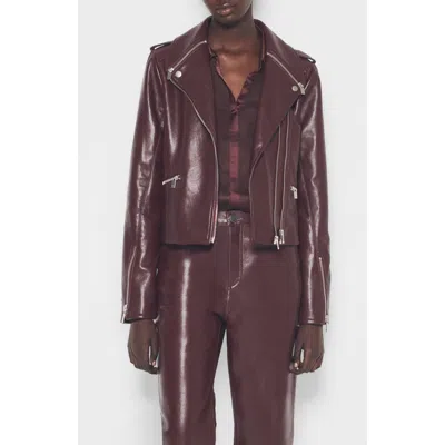 As By Df Cindy Recycled Leather Jacket In Burgundy
