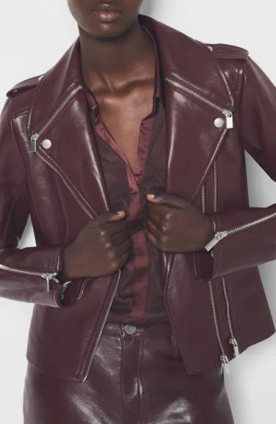 As By Df Cindy Recycled Leather Jacket In Burgundy