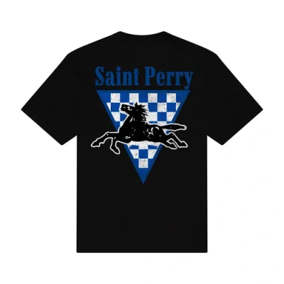 Saint Perry Horse Power Ferrari Vintage Wash T-shirt In Black