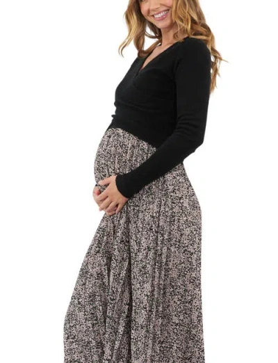 Ripe Maternity Willa Nursing Knit In Black