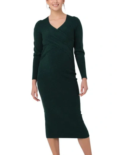 Ripe Maternity Heidi Nursing Knit Dress In Green