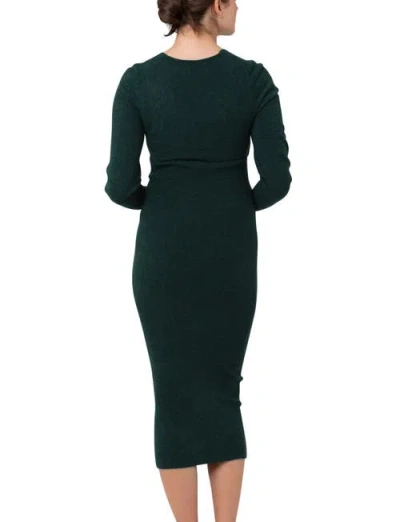 Ripe Maternity Heidi Nursing Knit Dress In Green