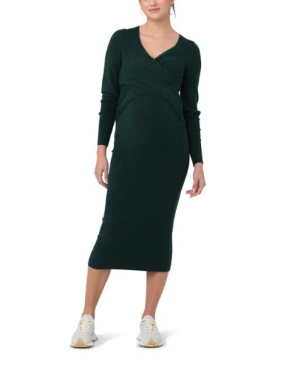 Ripe Maternity Heidi Nursing Knit Dress In Green