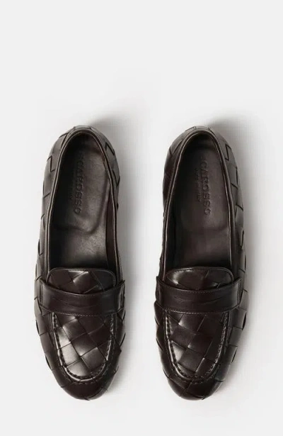 Scarosso Valeria Woven Flat Shoes In Brown