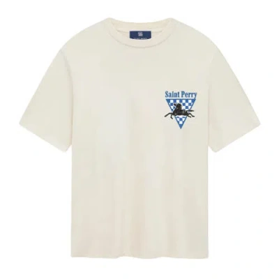 Saint Perry Horse Power Ferrari Vintage Wash T-shirt In White