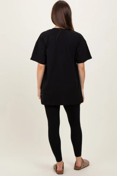 Pinkblush Oversized Crewneck Short Sleeve And Legging Set In Black