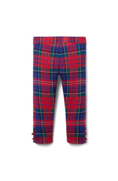 Janie And Jack Tartan Button Cuff Pant In Multi