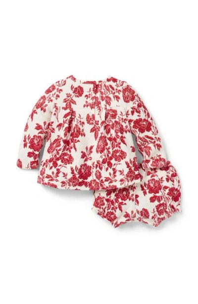 Janie And Jack The Floral Quilted Bow Matching Baby Set In Red