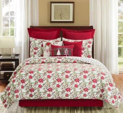 C & F Home C&f Home Snowy Trees Christmas Pillow In Red