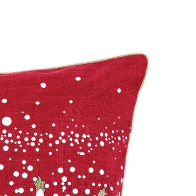 C & F Home C&f Home Snowy Trees Christmas Pillow In Red