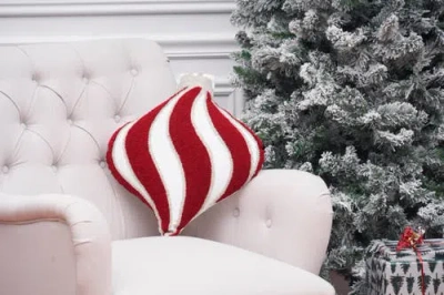 C & F Home C&f Home Striped Ornament Throw Pillows In Red