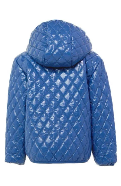 Northern Classics Shiny Quilted Puffer Jacket In Blue