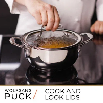 Wolfgang Puck 6 Piece Stainless Steel Pots And Pan Set In Silver