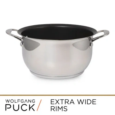 Wolfgang Puck 6 Piece Stainless Steel Pots And Pan Set In Silver