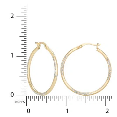 Hot Silver Round Hoop Sterling Silver Earrings In Gold