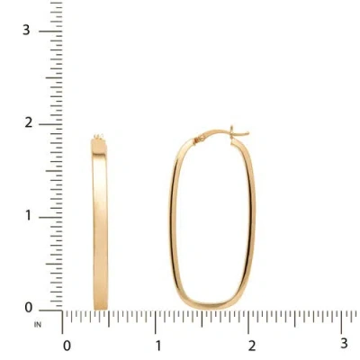 Hot Silver Rectangular Square Sterling Silver Hoop Earrings, 1.8" In Gold