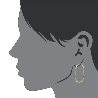 Hot Silver Rectangular Square Sterling Silver Hoop Earrings, 1.8" In Gold