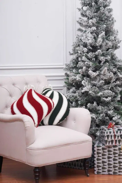 C & F Home C&f Home Striped Ornament Throw Pillows In Green