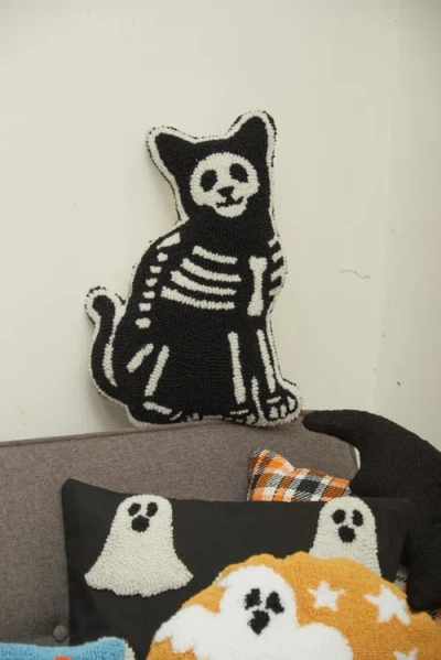 C & F Home C&f Home Pets Skeleton Shaped Hooked Pillows In Black