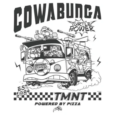 Teenage Mutant Ninja Turtles Cowabunga Team Power Race  Graphic T-shirt In White