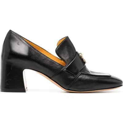 Madison Maison Leather Lock Heel Loafer In Black