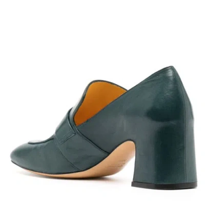 Madison Maison Leather Lock Heel Loafer In Green