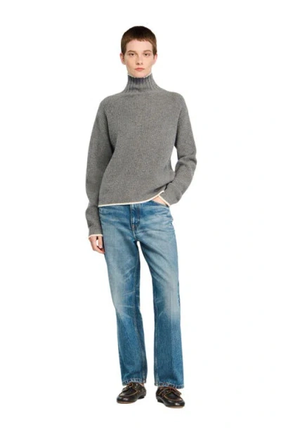 Sandro Julian Turtleneck Sweater In Gray