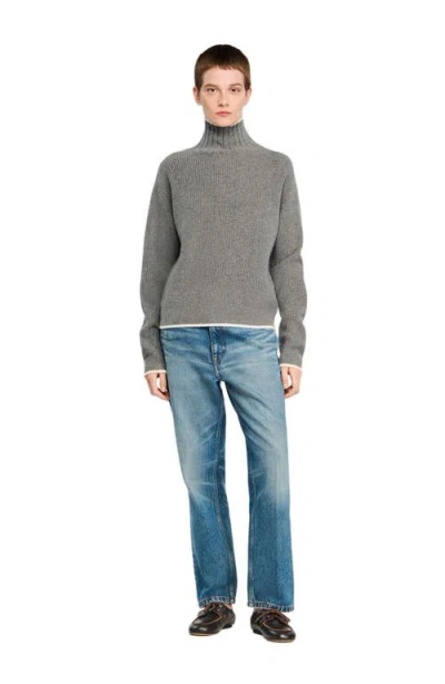 Sandro Julian Turtleneck Sweater In Gray