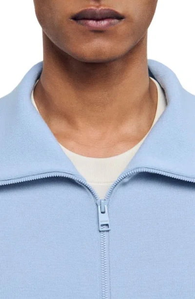 Sandro Wool Trucker Sweater In Blue