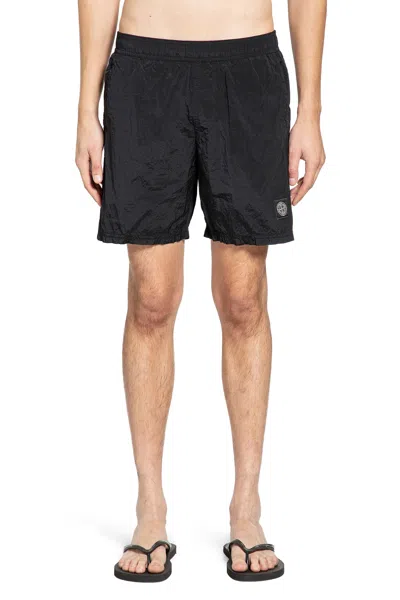 Stone Island Man Black Swimwear In Black