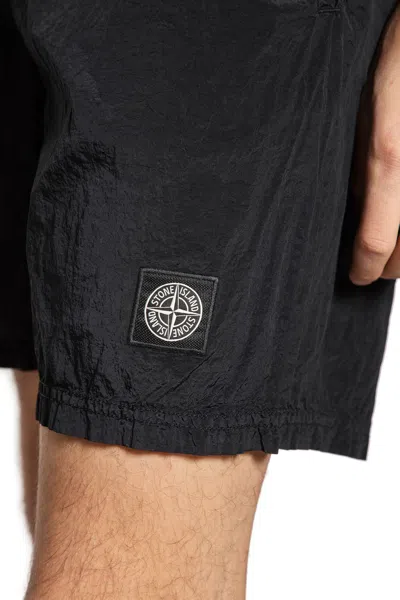 Stone Island Man Black Swimwear In Black