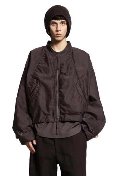 Ziggy Chen Zip-up Bomber Jacket In Brown