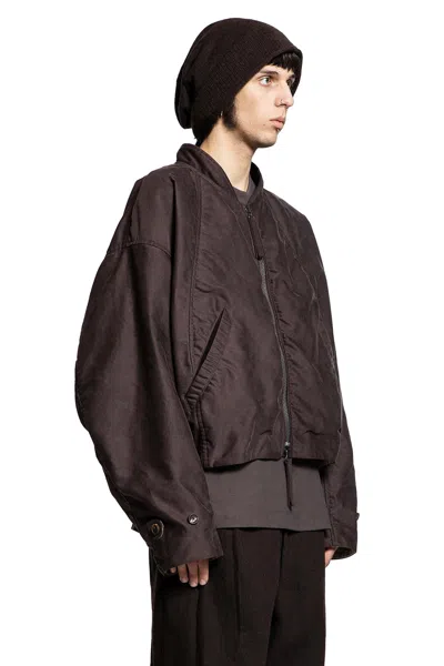 Ziggy Chen Zip-up Bomber Jacket In Brown