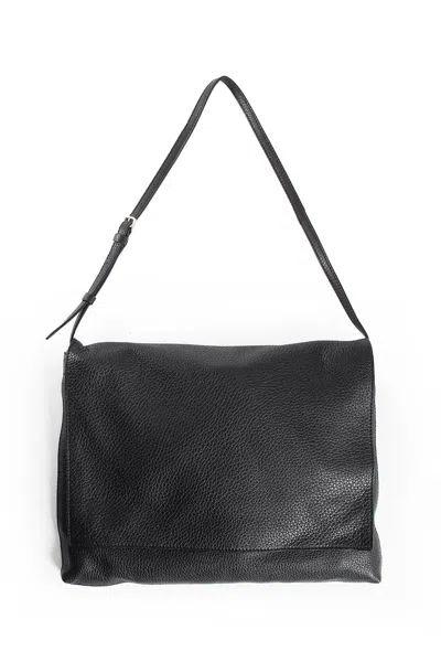 The Row Nuance Leather Shoulder Bag In Black