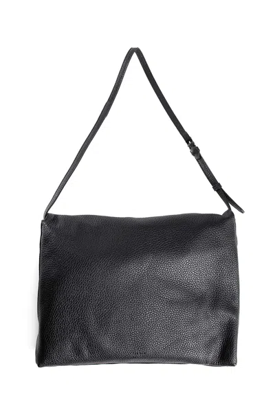 The Row Nuance Leather Shoulder Bag In Black