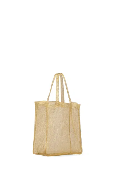 The Row Imogen Mini Tote Bag In Brass Mesh In Gold