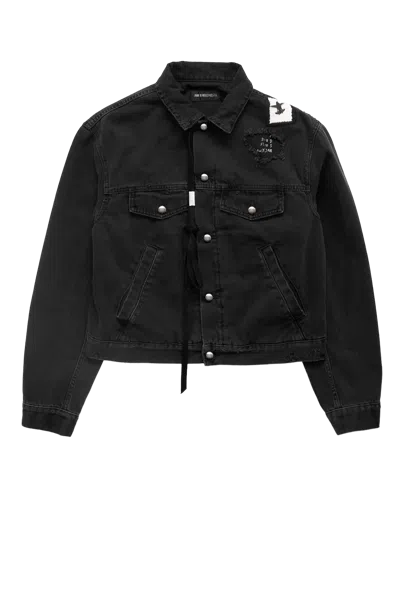 Ann Demeulemeester Raf 5-pockets Standard Blouson With Printed Patches Faded Grey In Gray