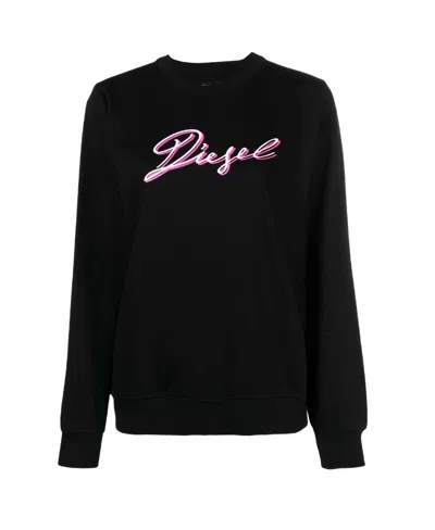 Diesel F-ang-k15 Logo-print Rib-trimmed Sweatshirt In Black