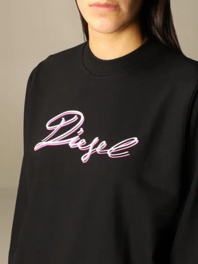 Diesel F-ang-k15 Logo-print Rib-trimmed Sweatshirt In Black