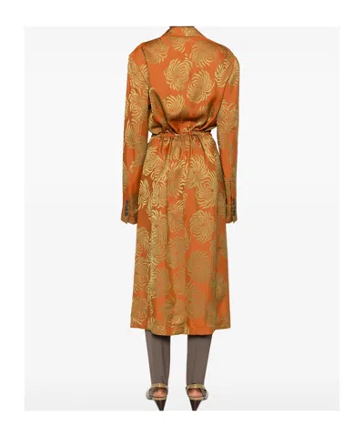 Dries Van Noten Drawstring-waist Patterned Coat In Multi