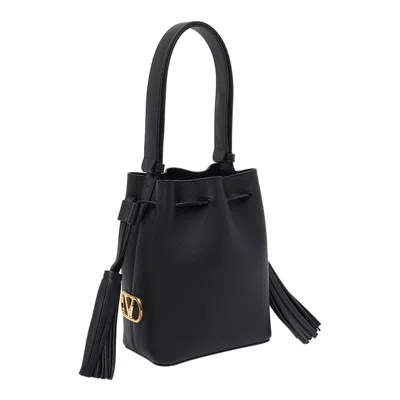 Valentino Small Drawstring Bucket Bag In Black