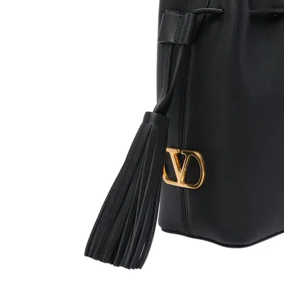 Valentino Small Drawstring Bucket Bag In Black